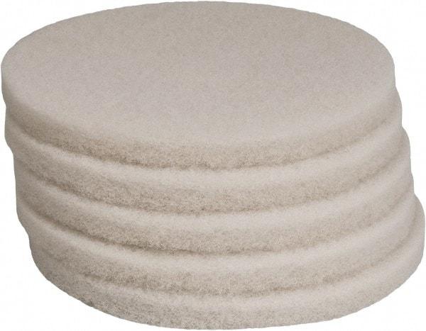 PRO-SOURCE - Polishing Pad - 13" Machine, White Pad, Polyester - Eagle Tool & Supply