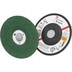 3M - 46 Grit, 4-1/2" Wheel Diam, 1/8" Wheel Thickness, 7/8" Arbor Hole, Type 27 Depressed Center Wheel - Ceramic - Eagle Tool & Supply