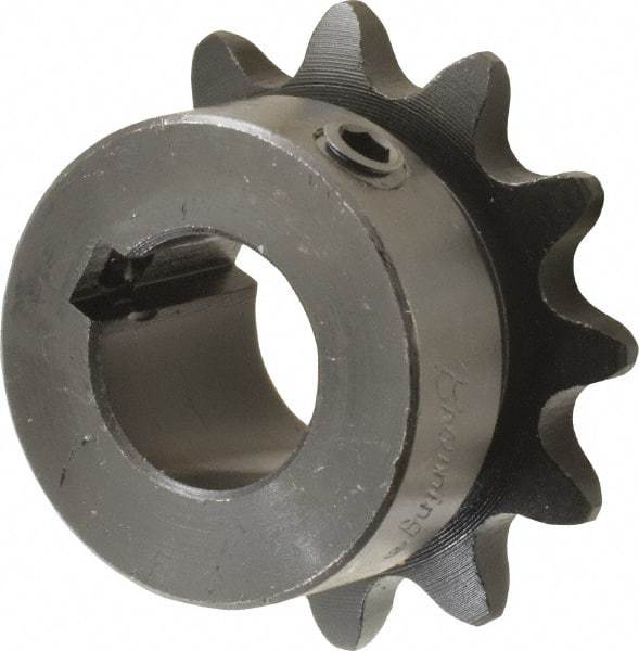 Browning - 12 Teeth, 3/8" Chain Pitch, Chain Size 35, Finished Bore Sprocket - 5/8" Bore Diam, 1.449" Pitch Diam, 1.63" Outside Diam - Eagle Tool & Supply