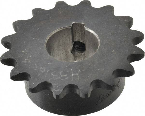 Browning - 16 Teeth, 3/8" Chain Pitch, Chain Size 35, Finished Bore Sprocket - 3/4" Bore Diam, 1.922" Pitch Diam, 2.11" Outside Diam - Eagle Tool & Supply