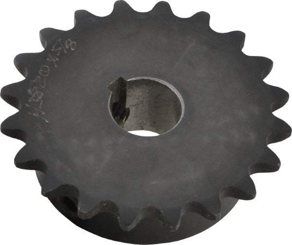 Browning - 20 Teeth, 3/8" Chain Pitch, Chain Size 35, Finished Bore Sprocket - 5/8" Bore Diam, 2.397" Pitch Diam, 2.59" Outside Diam - Eagle Tool & Supply