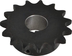 Browning - 15 Teeth, 5/8" Chain Pitch, Chain Size 50, Finished Bore Sprocket - 1" Bore Diam, 3" Pitch Diam, 3.32" Outside Diam - Eagle Tool & Supply
