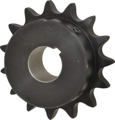 Browning - 15 Teeth, 3/4" Chain Pitch, Chain Size 60, Finished Bore Sprocket - 1-1/8" Bore Diam, 3.607" Pitch Diam, 3.98" Outside Diam - Eagle Tool & Supply