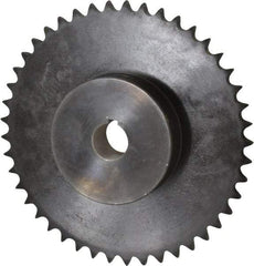 Browning - 45 Teeth, 1/2" Chain Pitch, Chain Size 40, Finished Bore Sprocket - 1" Bore Diam, 7.168" Pitch Diam, 7.45" Outside Diam - Eagle Tool & Supply