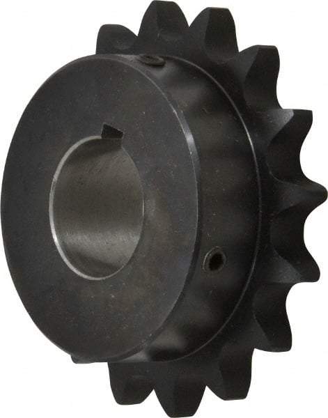 Browning - 16 Teeth, 3/4" Chain Pitch, Chain Size 60, Finished Bore Sprocket - 1-3/8" Bore Diam, 3-27/32" Pitch Diam, 4.22" Outside Diam - Eagle Tool & Supply