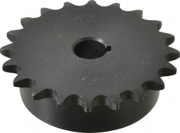 Browning - 20 Teeth, 1/2" Chain Pitch, Chain Size 41, Finished Bore Sprocket - 5/8" Bore Diam, 3.196" Pitch Diam, 3.45" Outside Diam - Eagle Tool & Supply