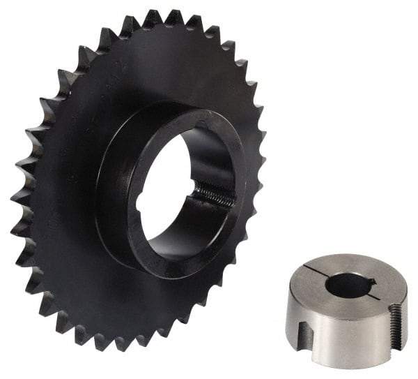 Browning - 14 Teeth, 5/8" Chain Pitch, Chain Size 50, TB Bushed Sprocket - 2.809" Pitch Diam, 3.11" Outside Diam - Eagle Tool & Supply