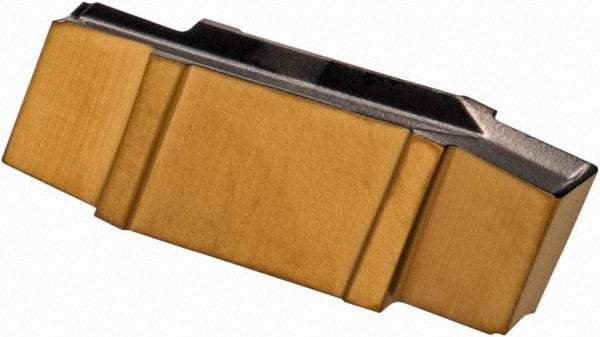 Iscar - 196015GIP Grade IC808, 1.96mm Cutting Width Carbide Grooving Insert - 3mm Max Depth of Cut, Neutral, 0.15mm Corner Radius, TiN/TiAlN Finish - Eagle Tool & Supply