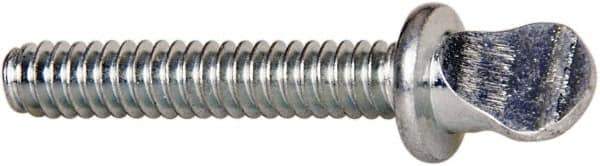 Value Collection - #6-32 Oval Shoulder Steel Thumb Screw - 3/4" OAL, 0.29" Head Height, Zinc-Plated Finish - Eagle Tool & Supply