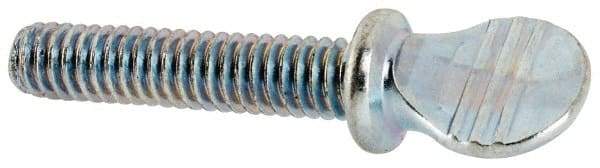 Value Collection - #8-32 Oval Shoulder Steel Thumb Screw - 1" OAL, 0.3" Head Height, Zinc-Plated Finish - Eagle Tool & Supply
