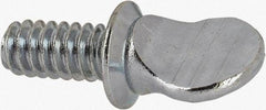 Value Collection - #10-24 Oval Shoulder Steel Thumb Screw - 3/8" OAL, 0.43" Head Height, Zinc-Plated Finish - Eagle Tool & Supply