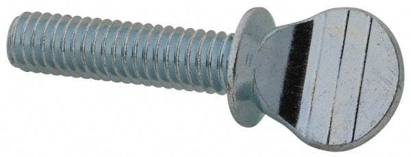 Value Collection - 5/16-18 Oval Shoulder Steel Thumb Screw - 1-1/4" OAL, 0.67" Head Height, Zinc-Plated Finish - Eagle Tool & Supply