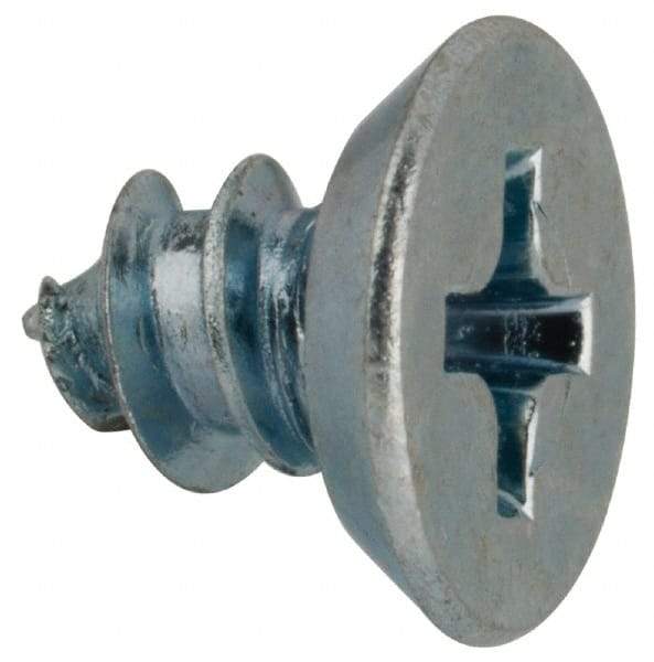 Value Collection - #8 Flat Head Phillips Sheet Metal Screw - Steel, 1/4" OAL, AISI 1016, ASME B18.6.3, ASME B18.6.4 & SAE J933, Grade 1016-1024 - Eagle Tool & Supply