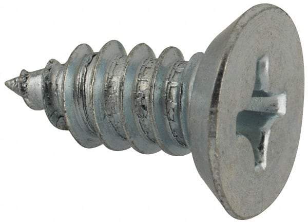 Value Collection - #14 Flat Head Phillips Sheet Metal Screw - Steel, 5/8" OAL, AISI 1016, ASME B18.6.3, ASME B18.6.4 & SAE J933, Grade 1016-1024 - Eagle Tool & Supply