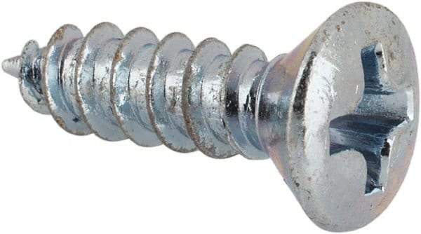 Value Collection - #6 Oval Head Phillips Sheet Metal Screw - Steel, 1/2" OAL, AISI 1016, ANSI/ASME B18.6.4, ASME B18.6.3 & SAE J933, Grade 1016-1024 - Eagle Tool & Supply