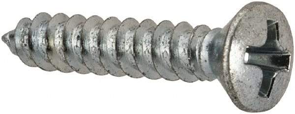 Value Collection - #6 Oval Head Phillips Sheet Metal Screw - Steel, 3/4" OAL, AISI 1016, ANSI/ASME B18.6.4, ASME B18.6.3 & SAE J933, Grade 1016-1024 - Eagle Tool & Supply