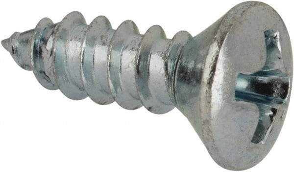 Value Collection - #7 Oval Head Phillips Sheet Metal Screw - Steel, 1/2" OAL, AISI 1016, ANSI/ASME B18.6.4, ASME B18.6.3 & SAE J933, Grade 1016-1024 - Eagle Tool & Supply