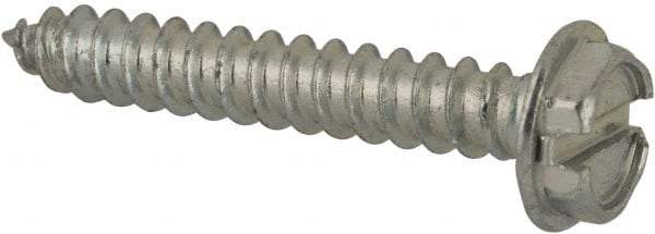 Value Collection - #4 Hex Washer Head Slotted Sheet Metal Screw - Steel, 3/4" Length Under Head, AISI 1016, ASME B18.6.3, ASME B18.6.4 & SAE J933, Grade 1016-1024 - Eagle Tool & Supply