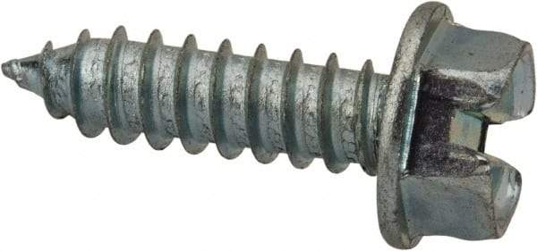 Value Collection - 1/4" Hex Washer Head Slotted Sheet Metal Screw - Steel, 7/8" Length Under Head, AISI 1016, ASME B18.6.3, ASME B18.6.4 & SAE J933, Grade 1016-1024 - Eagle Tool & Supply