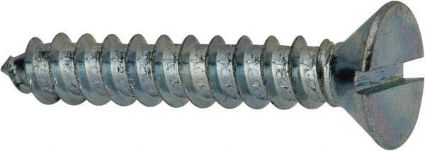 Value Collection - #14 Flat Head Slotted Sheet Metal Screw - Steel, 1-1/2" OAL, AISI 1016, ASME B18.6.3, ASME B18.6.4 & SAE J933, Grade 1016-1024 - Eagle Tool & Supply