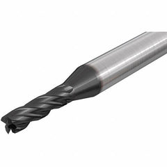 Iscar - 11.5mm, 22mm LOC, 12mm Shank Diam, 75mm OAL, 4 Flute, Solid Carbide Square End Mill - Single End, TiAlN Finish, Spiral Flute, 30° Helix, Right Hand Cut, Right Hand Flute - Eagle Tool & Supply