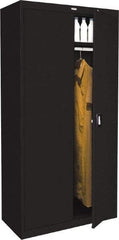 Sandusky Atlantic - 2 Shelf Combination Storage Cabinet - Steel, 36" Wide x 24" Deep x 78" High, Black - Eagle Tool & Supply