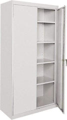 Sandusky Lee - 5 Shelf Locking Storage Cabinet - Steel, 36" Wide x 18" Deep x 72" High, Gray - Eagle Tool & Supply