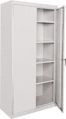 Sandusky Lee - 5 Shelf Locking Storage Cabinet - Steel, 36" Wide x 24" Deep x 72" High, Gray - Eagle Tool & Supply