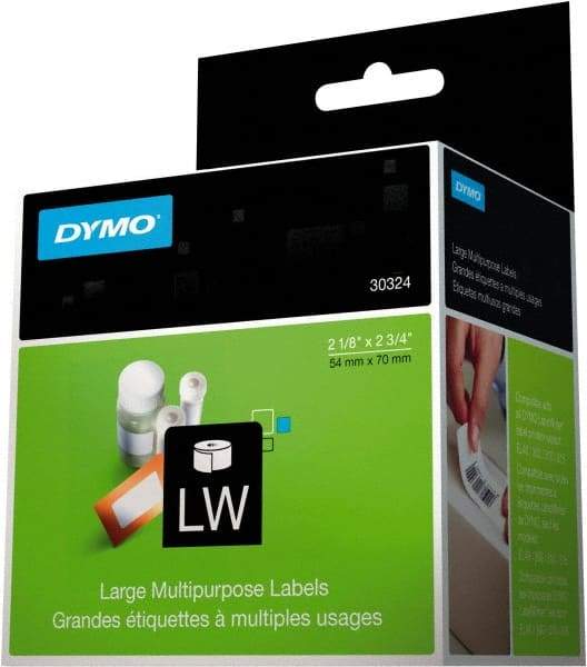 Dymo - 2-3/4" Long, White Label Printer Cartridge - For DYMO LabelWriter Printers - Eagle Tool & Supply