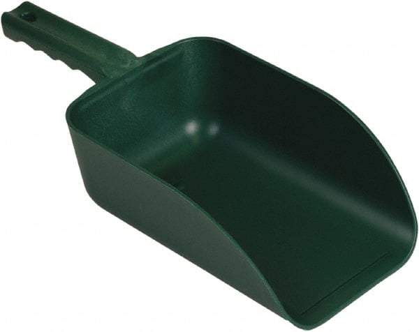 Remco - 82 oz Green Polypropylene & Semi-Ferrous Additive Flat Bottom Scoop - 5.9" Wide x 3.3" Deep Bowl, 15.1" OAL - Eagle Tool & Supply