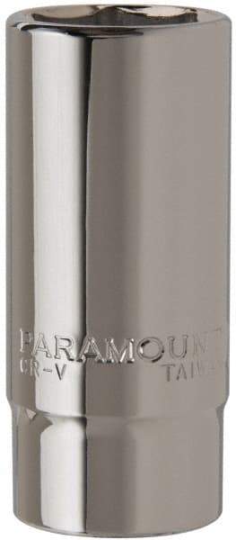 Paramount - 1-1/8", 3/4" Drive, Deep Hand Socket - 6 Points, 3-1/2" OAL, Steel, Chrome Finish - Eagle Tool & Supply