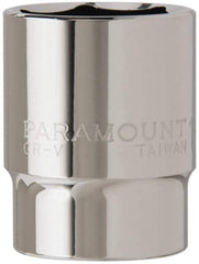 Paramount - 1-1/16", 1/2" Drive, Standard Hand Socket - 6 Points, 1-1/2" OAL, Steel, Chrome Finish - Eagle Tool & Supply