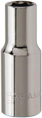 Paramount - 3/8" Drive, Deep Hand Socket - 6 Points, 1-15/16" OAL, Steel, Chrome Finish - Eagle Tool & Supply