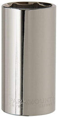 Paramount - 15/16", 3/8" Drive, Deep Hand Socket - 6 Points, 2-1/2" OAL, Steel, Chrome Finish - Eagle Tool & Supply