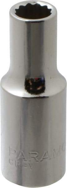 Paramount - 3/8" Drive, Deep Hand Socket - 12 Points, 1-15/16" OAL, Steel, Chrome Finish - Eagle Tool & Supply