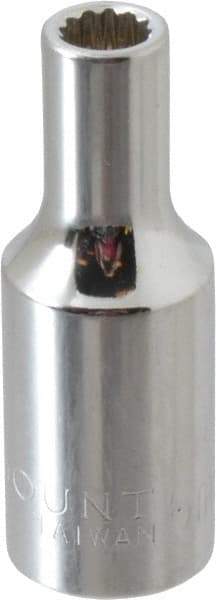 Paramount - 3/8" Drive, Deep Hand Socket - 12 Points, 1-15/16" OAL, Steel, Chrome Finish - Eagle Tool & Supply