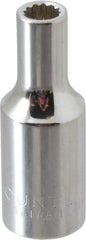 Paramount - 3/8" Drive, Deep Hand Socket - 12 Points, 1-15/16" OAL, Steel, Chrome Finish - Eagle Tool & Supply