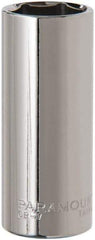 Paramount - 3/8" Drive, Deep Hand Socket - 6 Points, 2-1/2" OAL, Steel, Chrome Finish - Eagle Tool & Supply