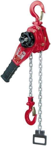Coffing - 3,000 Lb Lifting Capacity, 10' Lift Height, Lever Hoist - Made from Chain, 1' Overhaul to Lift 1', 59 Lb Avg Pull to Lift Rated Load, 1 Chain - Eagle Tool & Supply