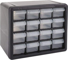 Akro-Mils - 16 Drawer, Small Parts Cabinet - 6-3/8" Deep x 10-9/16" Wide x 8-1/2" High - Eagle Tool & Supply