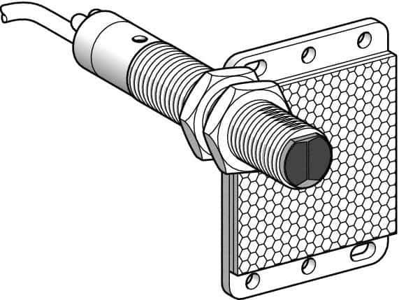 Telemecanique Sensors - Cable Connector, 5m Nominal Distance, Shock and Vibration Resistant, Polarized Retroreflective Photoelectric Sensor - 24 to 240 VAC/VDC, 25 Hz, Brass, 82mm Long x 18mm Wide x 1.8 Inch High - Eagle Tool & Supply