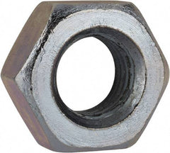 Value Collection - M10x1.25 Metric Fine Steel Right Hand Hex Nut - 17mm Across Flats, 8mm High, Zinc-Plated Finish - Eagle Tool & Supply