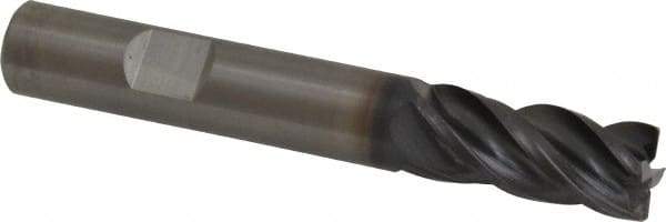 Kennametal - 4 Flute Solid Carbide Roughing & Finishing Corner Chamfer End Mill - AlTiN Finish, Weldon Shank, 38° Helix, Centercutting - Eagle Tool & Supply
