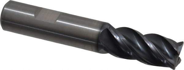 Kennametal - 4 Flute Solid Carbide Roughing & Finishing Corner Chamfer End Mill - AlTiN Finish, Weldon Shank, 38° Helix, Centercutting - Eagle Tool & Supply