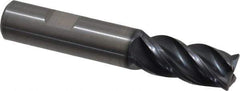 Kennametal - 4 Flute Solid Carbide Roughing & Finishing Corner Chamfer End Mill - AlTiN Finish, Weldon Shank, 38° Helix, Centercutting - Eagle Tool & Supply