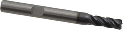Kennametal - 4 Flute Solid Carbide Roughing & Finishing Corner Chamfer End Mill - AlTiN Finish, Weldon Shank, 38° Helix, Centercutting - Eagle Tool & Supply