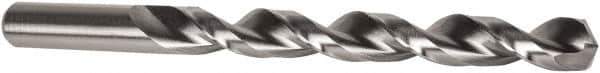 Precision Twist Drill - 10.5mm 135° High Speed Steel Jobber Drill - Bright Finish, Right Hand Cut, Parabolic Flute, Straight Shank, 5-15/64" OAL, Split Point - Eagle Tool & Supply