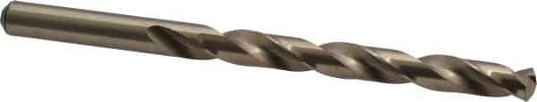 Precision Twist Drill - 0.323" 135° Cobalt Jobber Drill - Oxide/Gold Finish, Right Hand Cut, Spiral Flute, Straight Shank, 4-5/8" OAL, Split Point - Eagle Tool & Supply