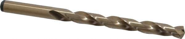 Precision Twist Drill - 0.332" 135° Cobalt Jobber Drill - Oxide/Gold Finish, Right Hand Cut, Spiral Flute, Straight Shank, 4-3/4" OAL, Split Point - Eagle Tool & Supply