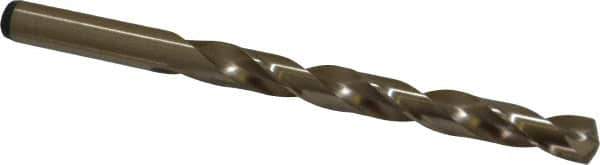 Precision Twist Drill - 0.368" 135° Cobalt Jobber Drill - Oxide/Gold Finish, Right Hand Cut, Spiral Flute, Straight Shank, 5" OAL, Split Point - Eagle Tool & Supply